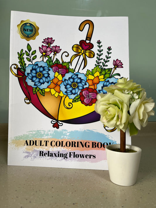 Large Print Coloring Book - Relaxing Flowers Part II