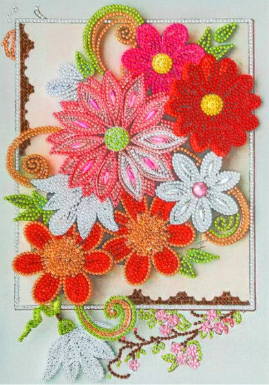 Craft Kits and Hobbies - DIY Diamond and Drills Painting on Canvas (Hanging Flower)